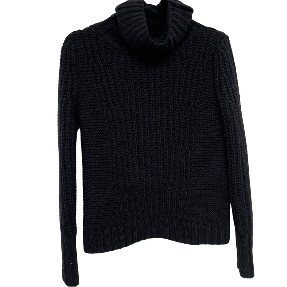 Banana Republic Black Merino Wool & Alpaca Blend Turtleneck Sweater Womens XS